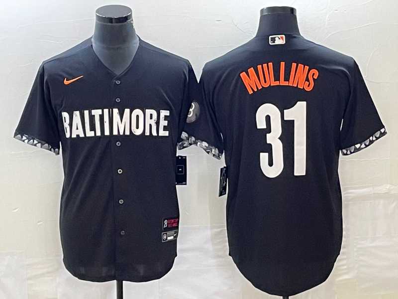 Men's Baltimore Orioles #31 Cedric Mullins Black 2023 City Connect Cool Base Stitched Jerseys